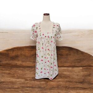 NEW J.CREW Smocked Cotton Poplin Sleep Dress in Rosebud Floral